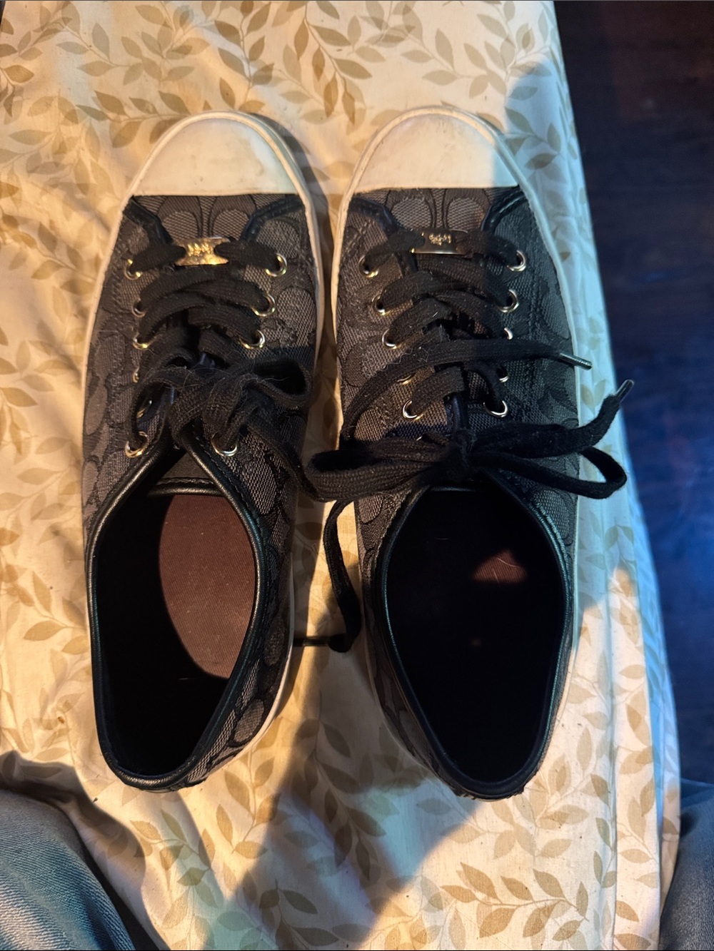 Women's Black Coach Lace-Up Sneakers size 8.5